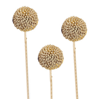 Gold Painted Craspedia Green flowers - fresh-cut flowers by Bloomingmore - ideal for weddings and floral events