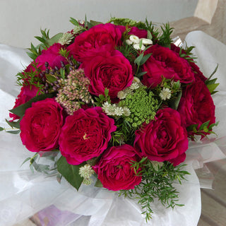 Darcey - David Austin Garden Rose - 36 stems Red roses - fresh-cut roses by Bloomingmore - ideal for weddings and floral events