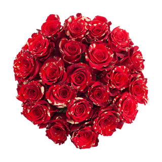 Golden Confetti Painted Roses Red roses - fresh-cut roses by Bloomingmore - ideal for weddings and floral events