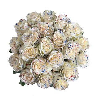 Firework Confetti Painted Roses Red roses - fresh-cut roses by Bloomingmore - ideal for weddings and floral events