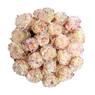 Ice Cream Confetti Painted Roses White roses - fresh-cut roses by Bloomingmore - ideal for weddings and floral events
