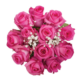 Dozen Hot Pink Roses Bouquet - pack 18 Pink roses - fresh-cut roses by Bloomingmore - ideal for weddings and floral events