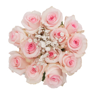Dozen Pink Roses Bouquet - pack 18 Pink roses - fresh-cut roses by Bloomingmore - ideal for weddings and floral events