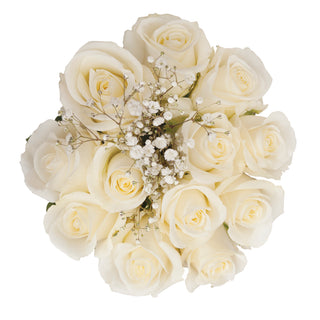 Dozen White Roses Bouquet White roses - fresh-cut roses by Bloomingmore - ideal for weddings and floral events