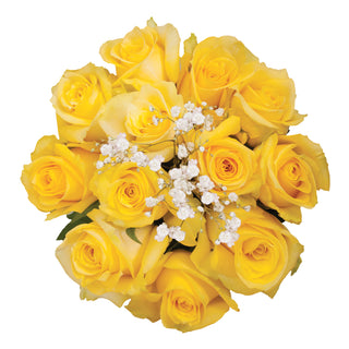 Dozen Yellow Roses Bouquet - pack 18 Yellow roses - fresh-cut roses by Bloomingmore - ideal for weddings and floral events