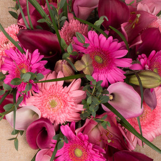 Pink Emma Bouquet with Burlap Pink flowers - fresh-cut flowers by Bloomingmore - perfect for gifting or decoration