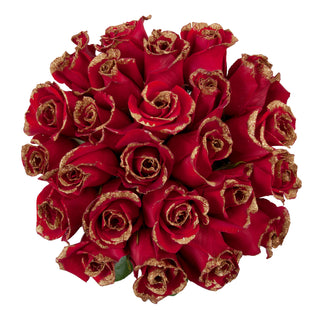 Red & Gold Glitter Roses Red roses - fresh-cut roses by Bloomingmore - ideal for weddings and floral events