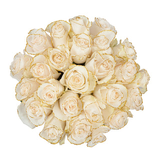 White & Gold Glitter Roses White roses - fresh-cut roses by Bloomingmore - ideal for weddings and floral events
